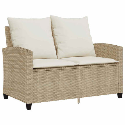 Soffgrupp för trädgården med dynor 6 delar beige konstrotting