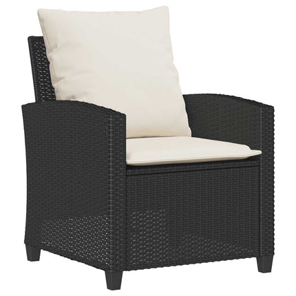 Loungegrupp med dynor 6 delar svart konstrotting