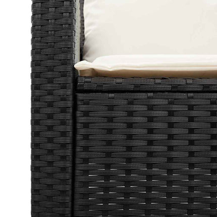 Loungegrupp med dynor 6 delar svart konstrotting