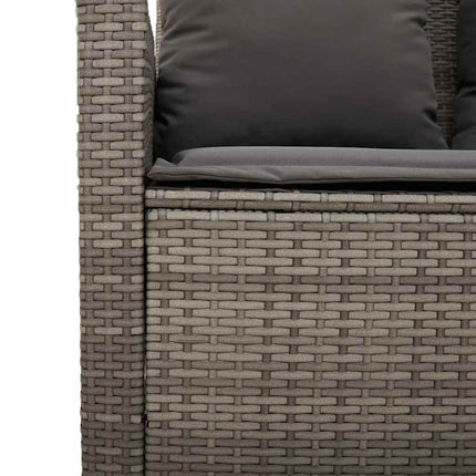 Loungegrupp för trädgården med dynor 6 delar grå konstrotting