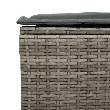 Loungegrupp för trädgården med dynor 6 delar grå konstrotting