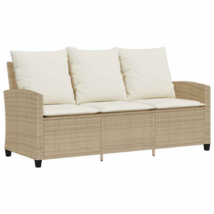 Soffgrupp för trädgården med dynor 6 delar beige konstrotting