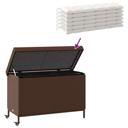 Dynbox på hjul brun 110x55x73 cm konstrottning