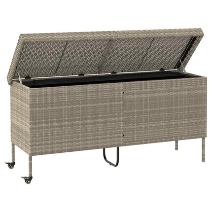 Dynbox på hjul ljusgrå 160x55x75 cm konstrottning