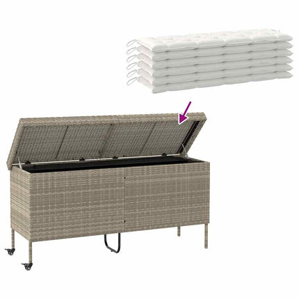 Dynbox på hjul ljusgrå 160x55x75 cm konstrottning