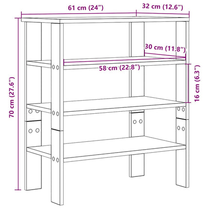Skohylla svart 61x32x70 cm konstruerat trä