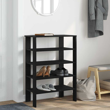 Skohylla svart 61x32x87,5 cm konstruerat trä