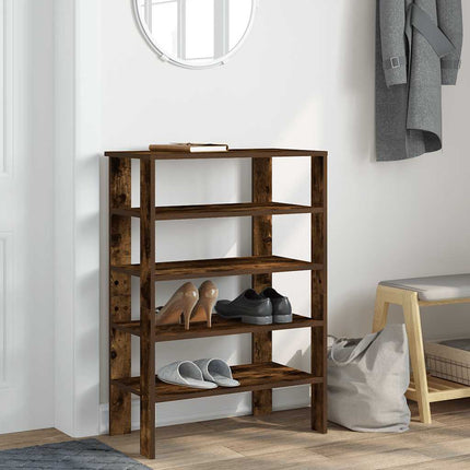 Skohylla rökfärgad ek 61x32x87,5 cm konstruerat trä