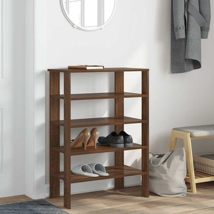 Skoställ brun ek 61x32x87,5 cm konstruerat trä