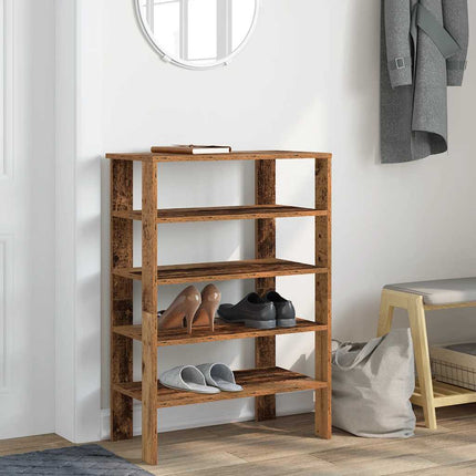 Skohylla åldrat trä 61x32x87,5 cm konstruerat trä