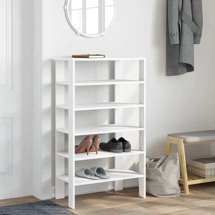 Skohylla vit 61x32x105 cm konstruerat trä