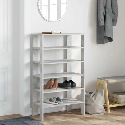 Skohylla betonggrå 61x32x105 cm konstruerat trä