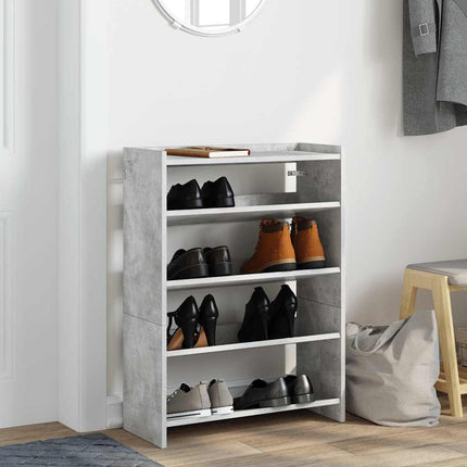 Skohylla betonggrå 60x25x81 cm konstruerat trä