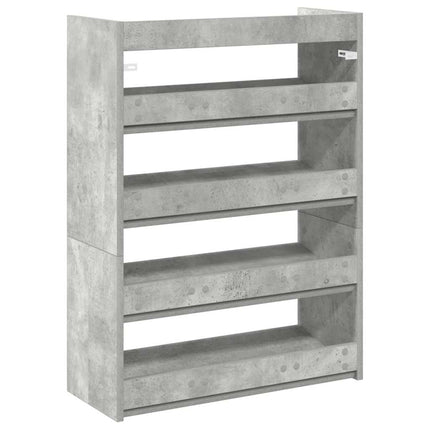 Skohylla betonggrå 60x25x81 cm konstruerat trä