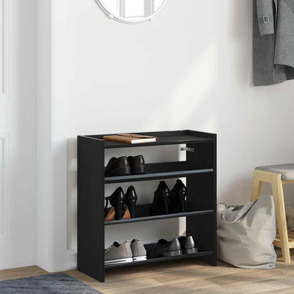 Skohylla svart 60x25x62 cm konstruerat trä