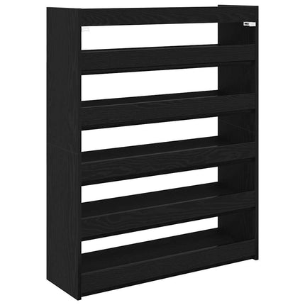 Skohylla svart 80x25x100 cm konstruerat trä