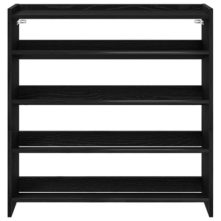 Skohylla svart 80x25x81 cm konstruerat trä