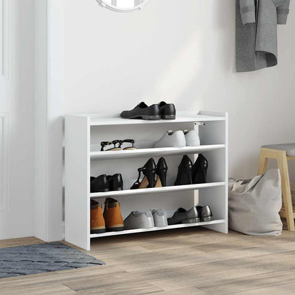 Skohylla vit 80x25x62 cm konstruerat trä