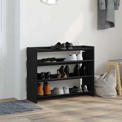 Skohylla svart 80x25x62 cm konstruerat trä