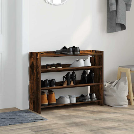 Skohylla rökfärgad ek 80x25x62 cm konstruerat trä