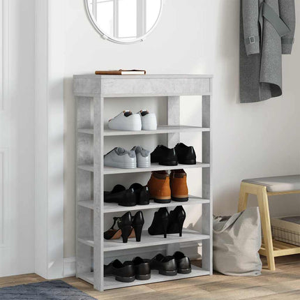 Skohylla betonggrå 60x30x98 cm konstruerat trä
