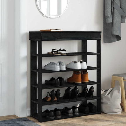 Skohylla svart 80x30x98 cm konstruerat trä