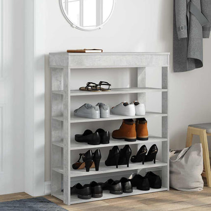 Skohylla betonggrå 80x30x98 cm konstruerat trä