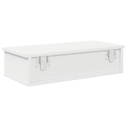 Vägghylla med lådor vit 60x28x15 cm konstruerat trä
