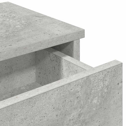 Vägghylla med lådor betonggrå 60x28x15 cm konstruerat trä