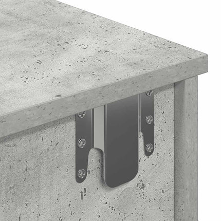Vägghylla med lådor betonggrå 60x28x15 cm konstruerat trä