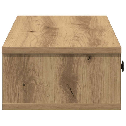 Vägghylla med lådor ek 60x28x15 cm konstruerat trä