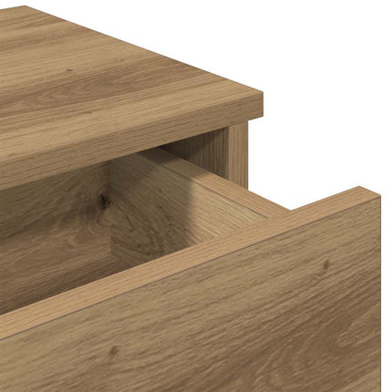 Vägghylla med lådor ek 60x28x15 cm konstruerat trä