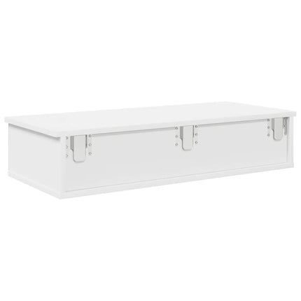 Vägghylla med lådor vit 80x34x17 cm konstruerat trä