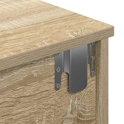 Vägghylla med lådor sonoma-ek 80x34x17 cm konstruerat trä