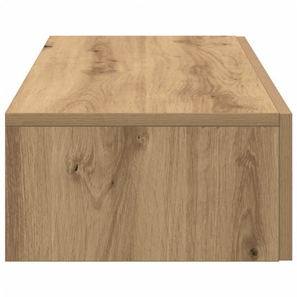 Vägghylla med lådor ek 80x33x17 cm konstruerat trä