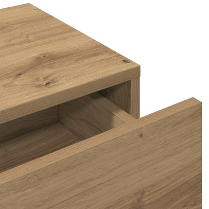 Vägghylla med lådor ek 80x33x17 cm konstruerat trä