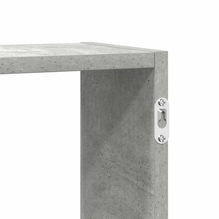 Väggmonterad kubhylla 5 fack betonggrå konstruerat trä
