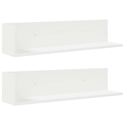 Vägghyllor 2 st vit 75x16,5x16,5 cm konstruerat trä