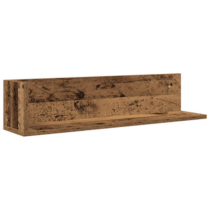 Vägghyllor 2 st åldrat trä 75x16,5x16,5 cm konstruerat trä