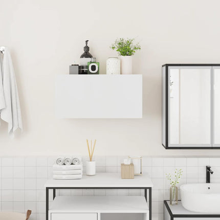 Väggskåp för badrum vit 60x25x30 cm konstruerat trä