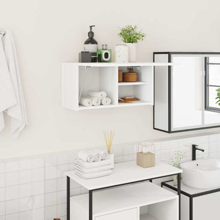 Väggskåp för badrum vit 60x25x30 cm konstruerat trä