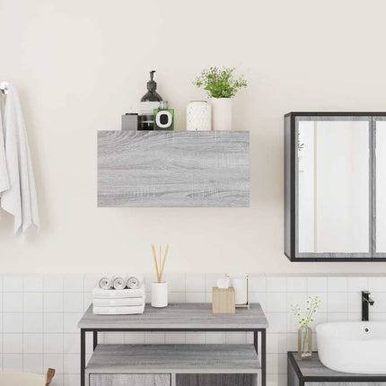 Väggskåp för badrum grå sonoma 60x25x30 cm konstruerat trä