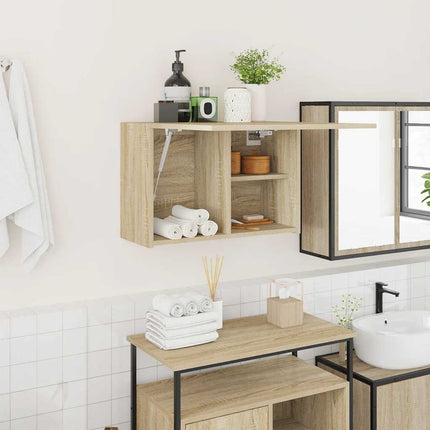 Väggskåp för badrum sonoma-ek 60x25x40 cm konstruerat trä