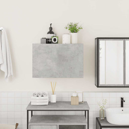 Väggskåp för badrum betonggrå 60x25x40 cm konstruerat trä