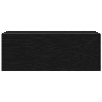 Väggskåp för badrum svart 80x25x30 cm konstruerat trä