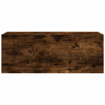 Väggskåp för badrum rökfärgad ek 80x25x30 cm konstruerat trä