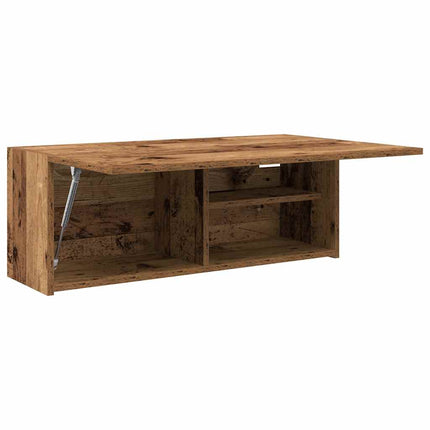 Väggskåp för badrum åldrat trä 80x25x30 cm konstruerat trä