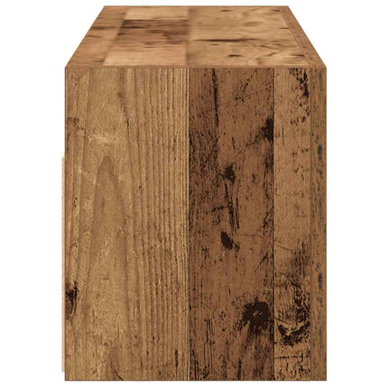 Väggskåp för badrum åldrat trä 80x25x30 cm konstruerat trä