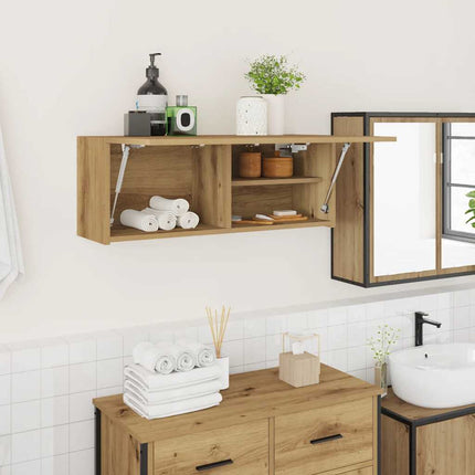 Väggskåp för badrum artisan ek 80x25x30 cm konstruerat trä