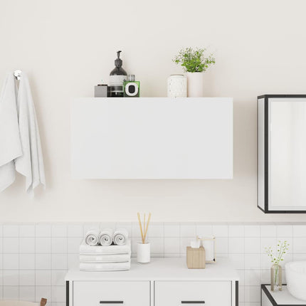 Väggskåp för badrum vit 80x25x40 cm konstruerat trä